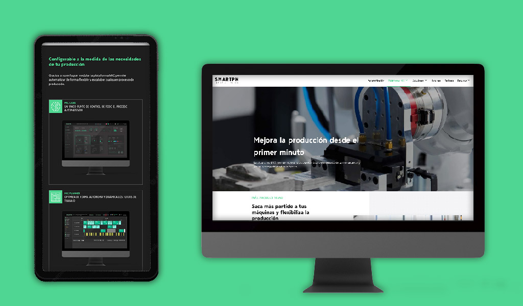 Web de SMARTPM en versión ordenador y móvil.